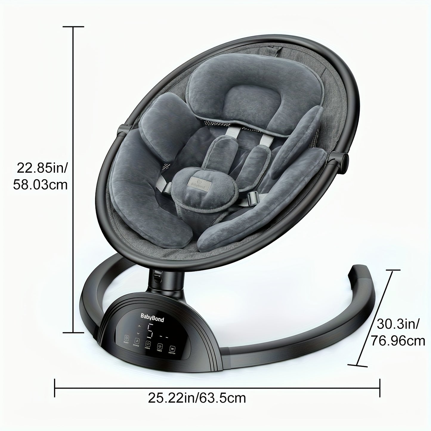 Baby Swings For Infants, BabyBond Infant Swing With Music Speaker With 3 Seat Positions,