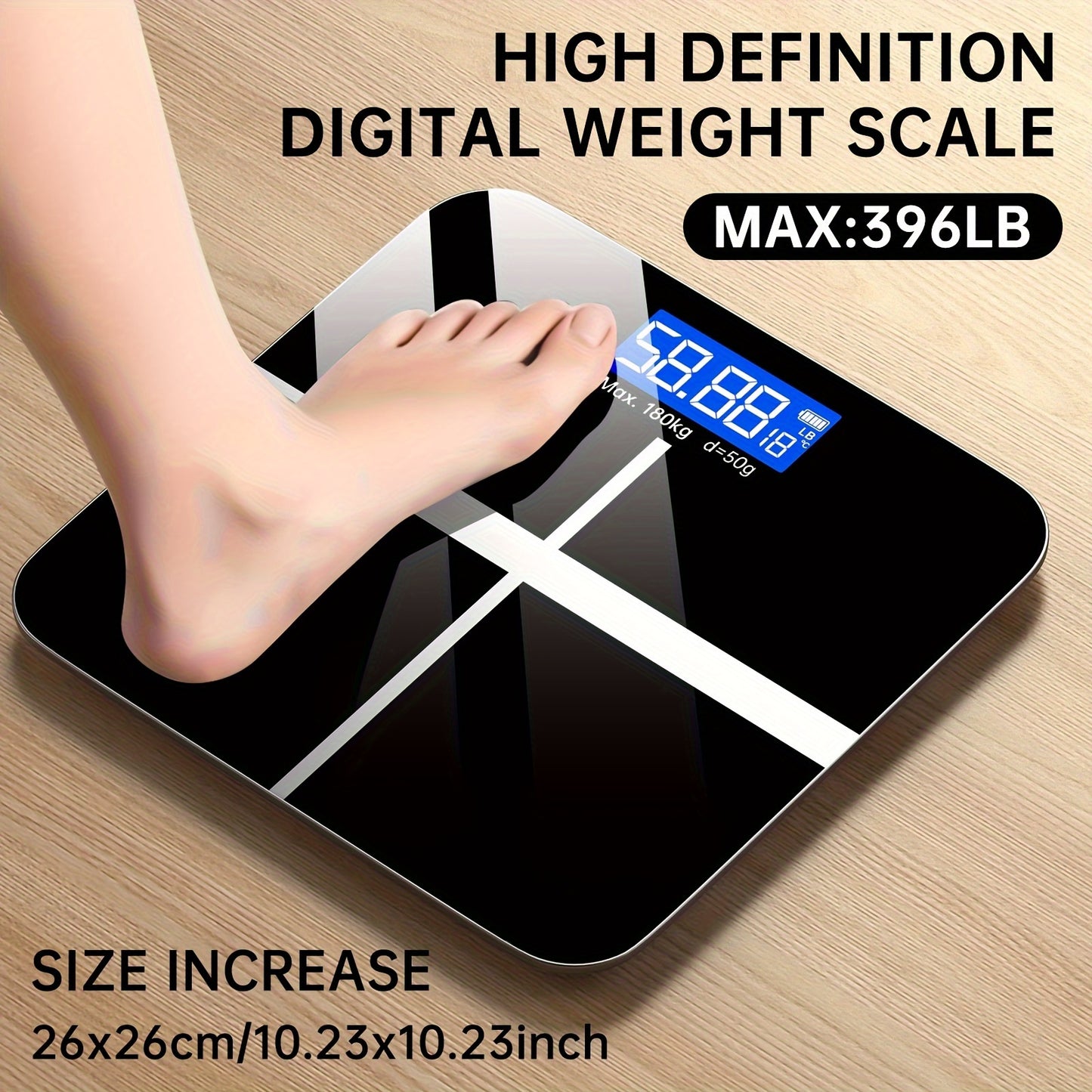 Weight Scale Electronic Scale, 396 Pound Digital Bathroom Scale, High-precision Weight Scale With LED High-definition Display Screen And Temperature Display