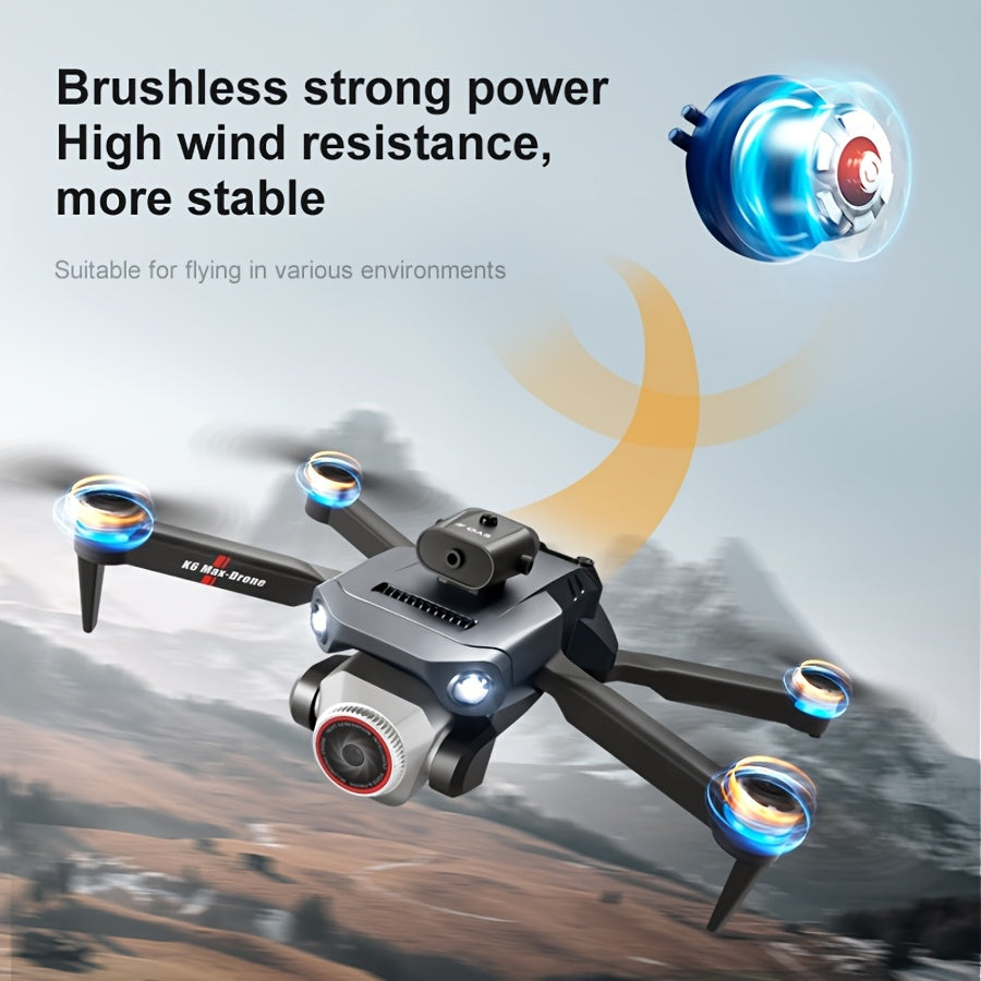 RC Drone, With 2 Batteries, Screen Remote Control Operation, 360 °obstacle Avoidance, Powerful Brushless Motor, Electrically Adjustable HD Dual Cameras, Remote-controlled Aircraft, With 8g Memory Card