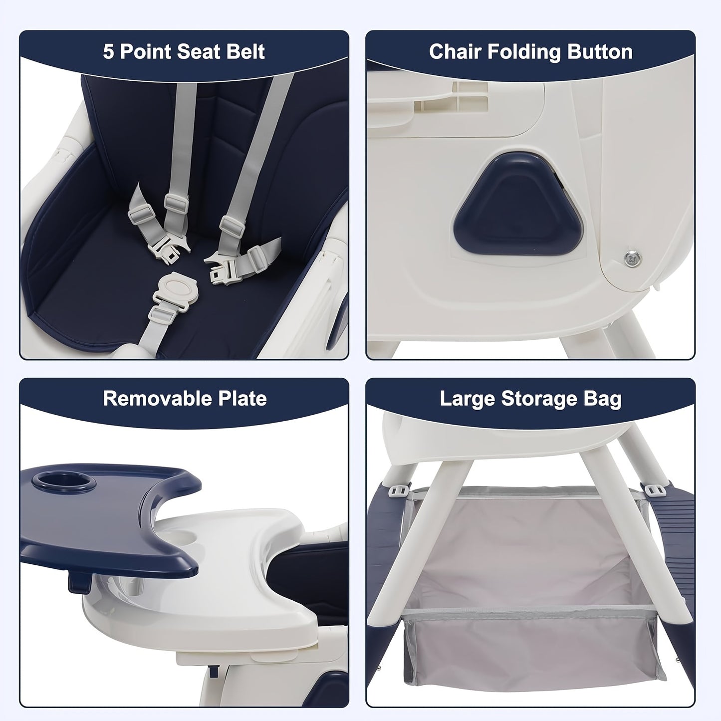 3-in-1 Baby High Chair With Playstand, Children's High Chairs With Removable Tray, Adjustable Foldable Baby Chairs (from 6 Months)