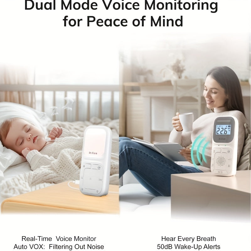 Baby Monitor With Two-Way Talk, Built-in Nightlight,High-Quality Speaker & Mic, No WiFi
