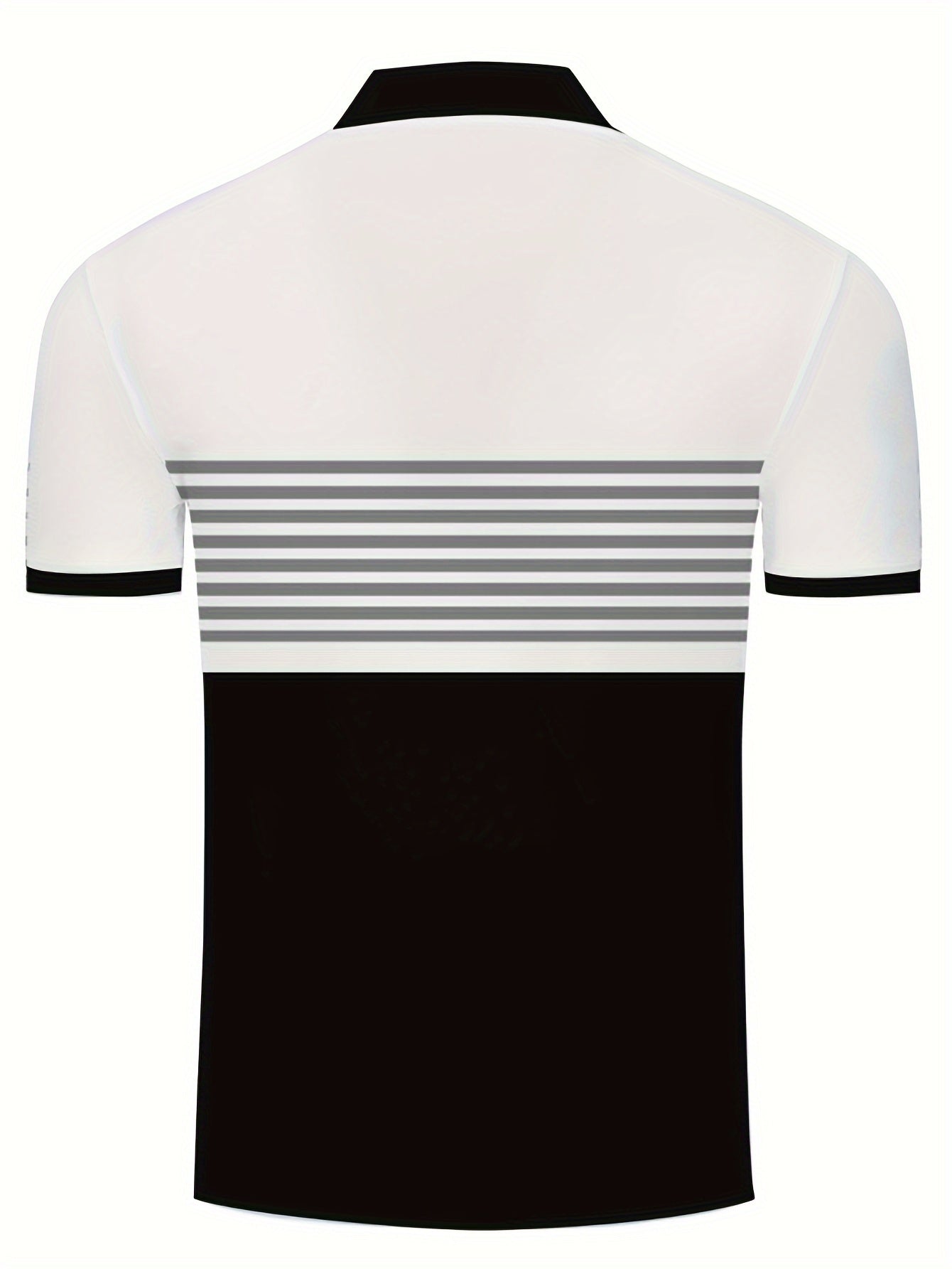 Stylish Men's Striped Golf Shirts - Color-Blocked, Short Sleeve, Lapel Design, Slight Stretch, Regular Fit, - Perfect for Warm Weather Outings