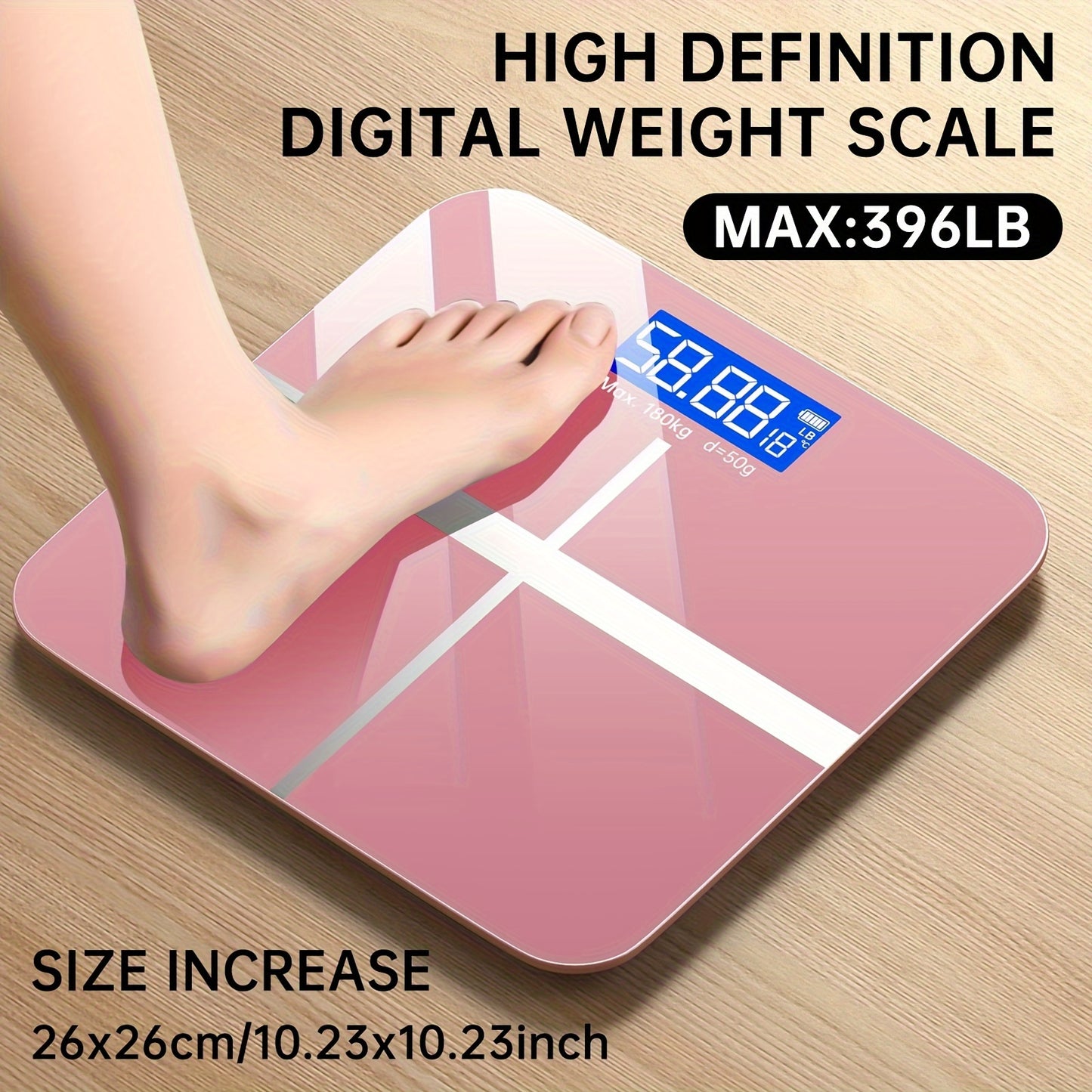 Weight Scale Electronic Scale, 396 Pound Digital Bathroom Scale, High-precision Weight Scale With LED High-definition Display Screen And Temperature Display