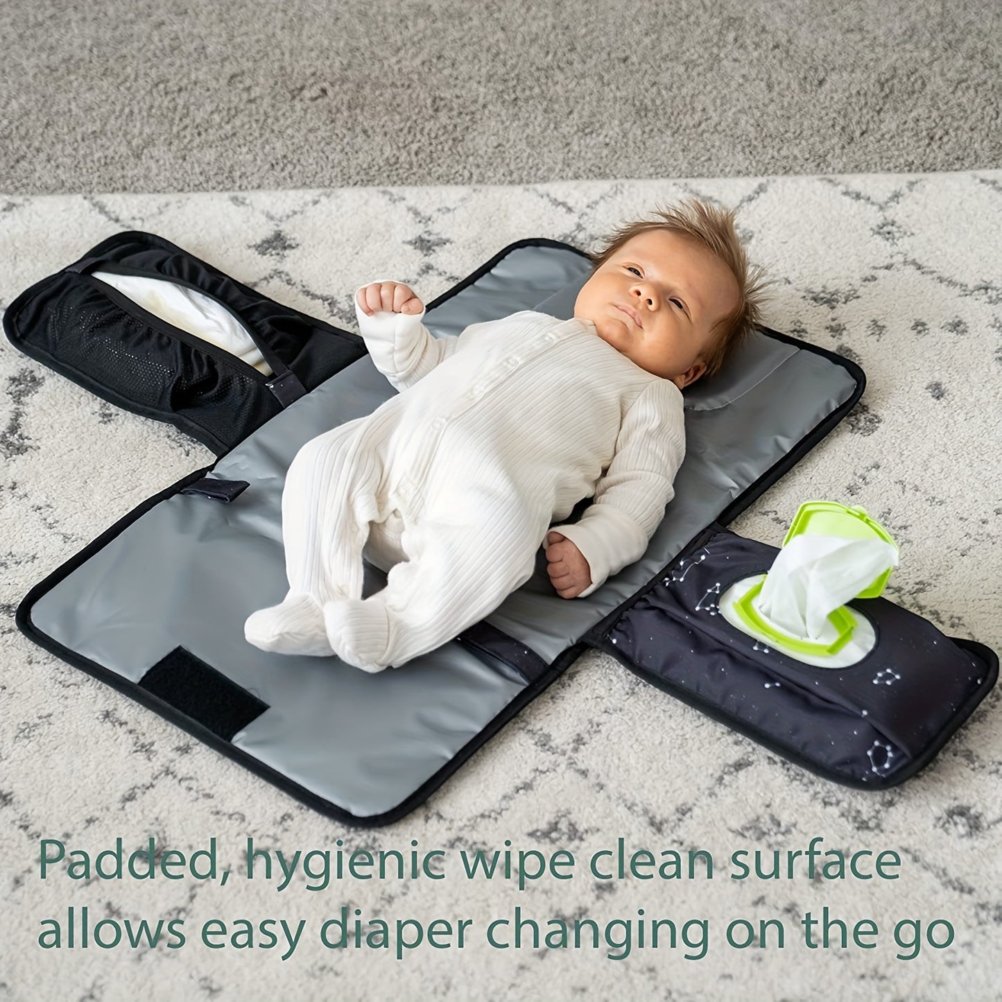 Portable Changing Pad For Baby Diaper Bag Or Changing Table Pad.One-Hand Diaper Change Pad. Waterproof Travel Changing Pad.