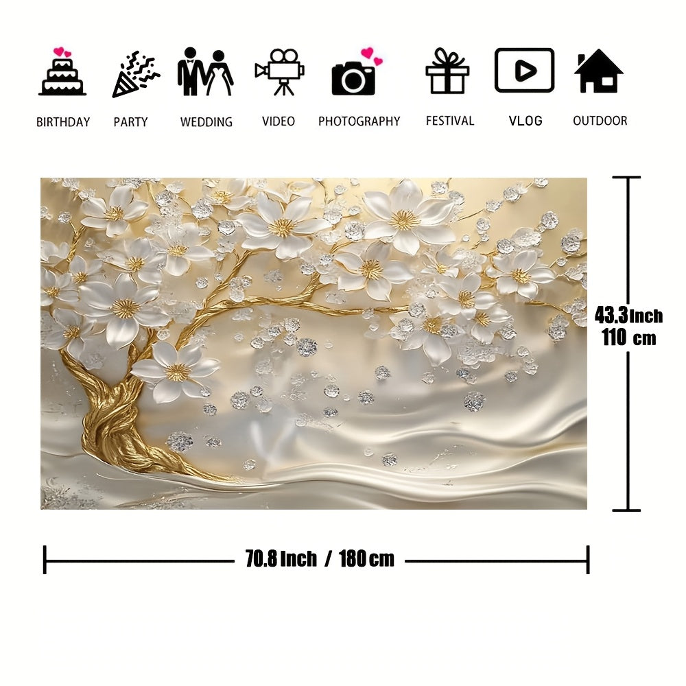 1pc Extra Large 3D White Tree of Life Wall Tapestry, Elegant Decor for Living Room, etc.