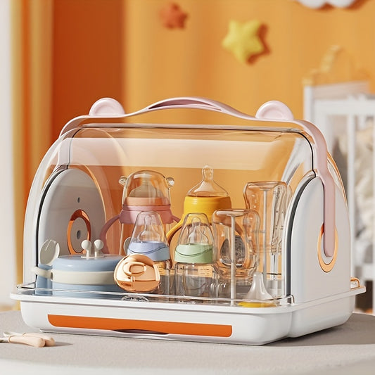 High end mommy bottle storage box with lid, dustproof water cup, drain storage rack