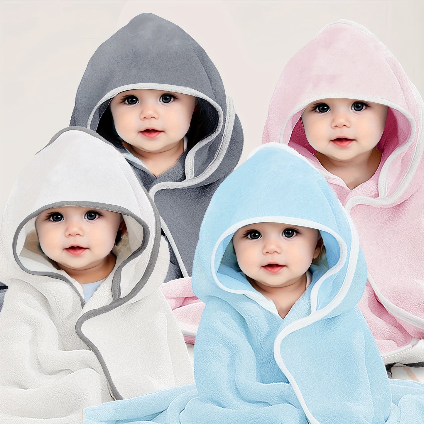 4-Pack Ultra Soft Microfiber Hooded Bath Towels, for kids