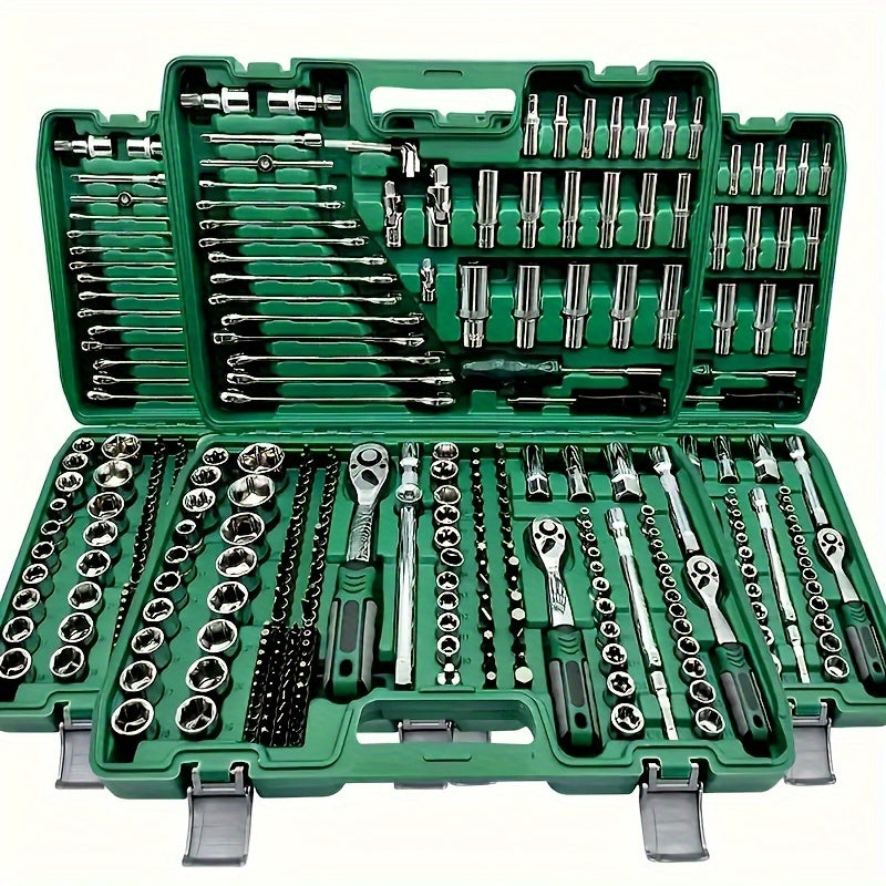 High-end Professional 46&216pcs Tool Set, Automotive Repair Mechanical Tool Kit, 1/2*1/4"3/8" Drive Depth and Standard Socket,