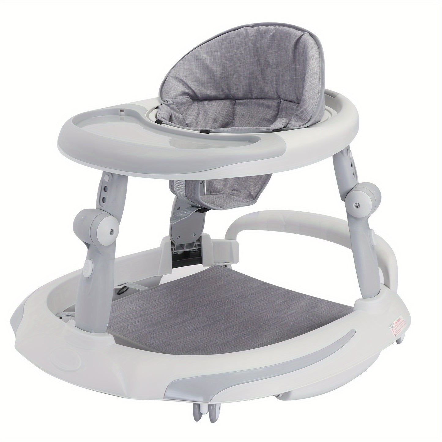 4-in-1 Foldable Baby Walker From 6 Months, Baby Activity Walker With Adjustable Height, Removable Tray,