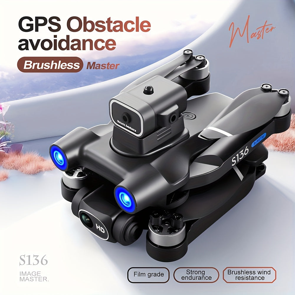 GPS Drone With 4K Camera For Adults, Brushless Motor, RC Quadcopter With Auto Return, Follow Me, Circle Fly, Waypoint Fly, Altitude Hold With 2*Battery