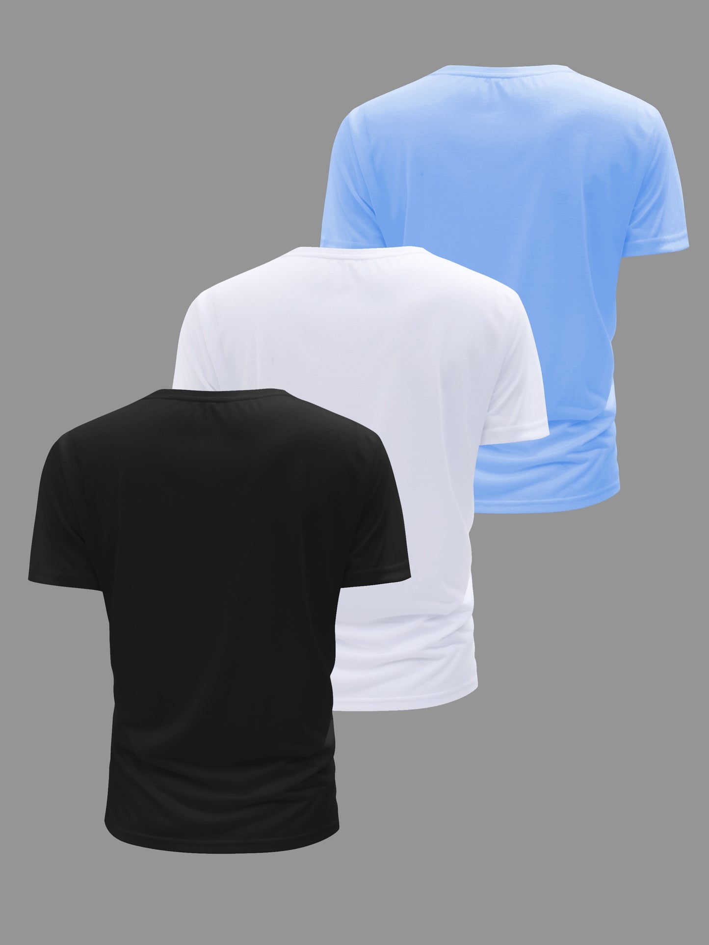 3pcs Men's Casual Short Sleeve Crew Neck T-shirts, Breathable And Lightweight For Summer Sport And Casual Wear, Outdoor Cloth