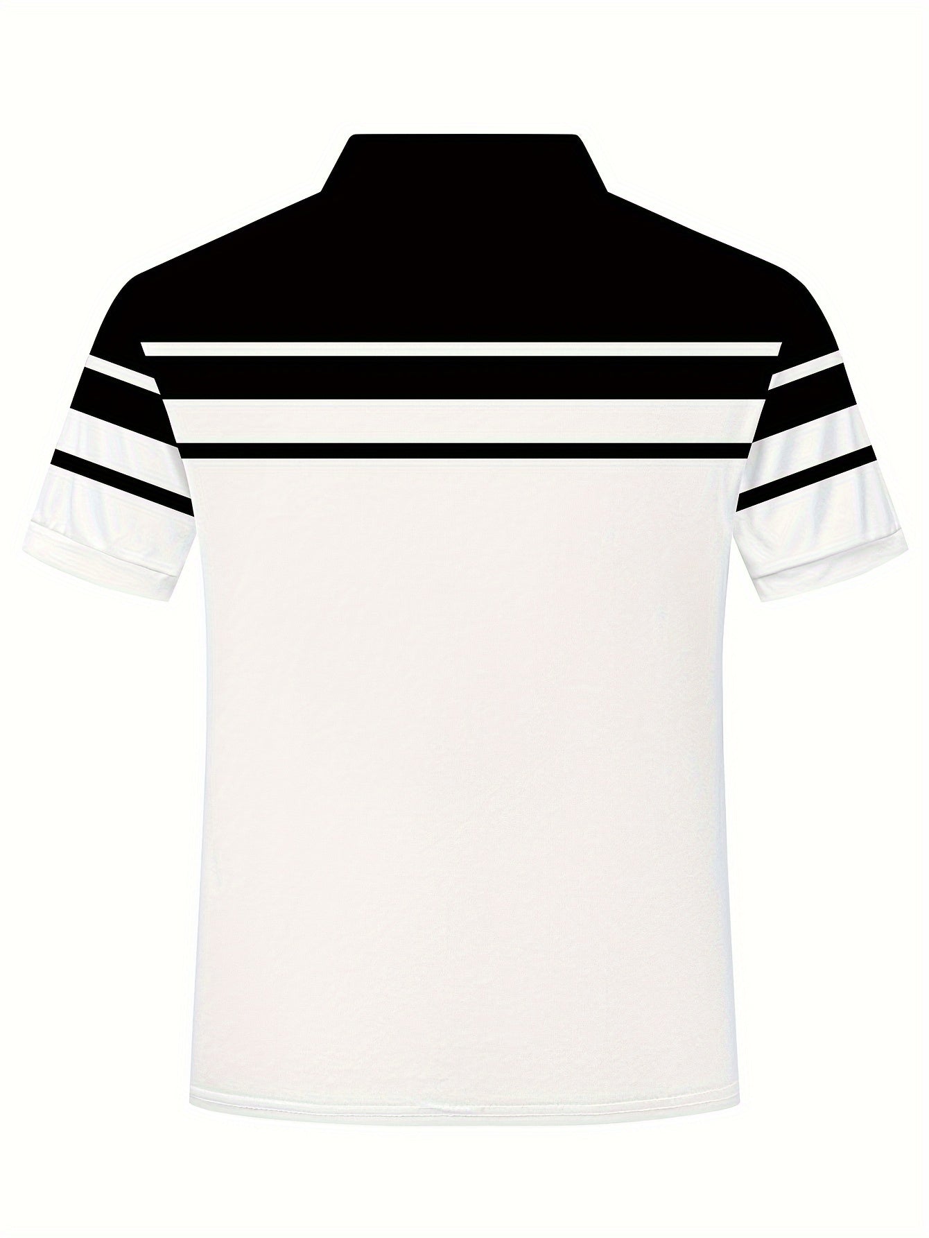 Summer Fashion Striped Polo Shirt - Men's Color Short Sleeve Lapel T-shirt for Casual Sports and Comfy Wear -