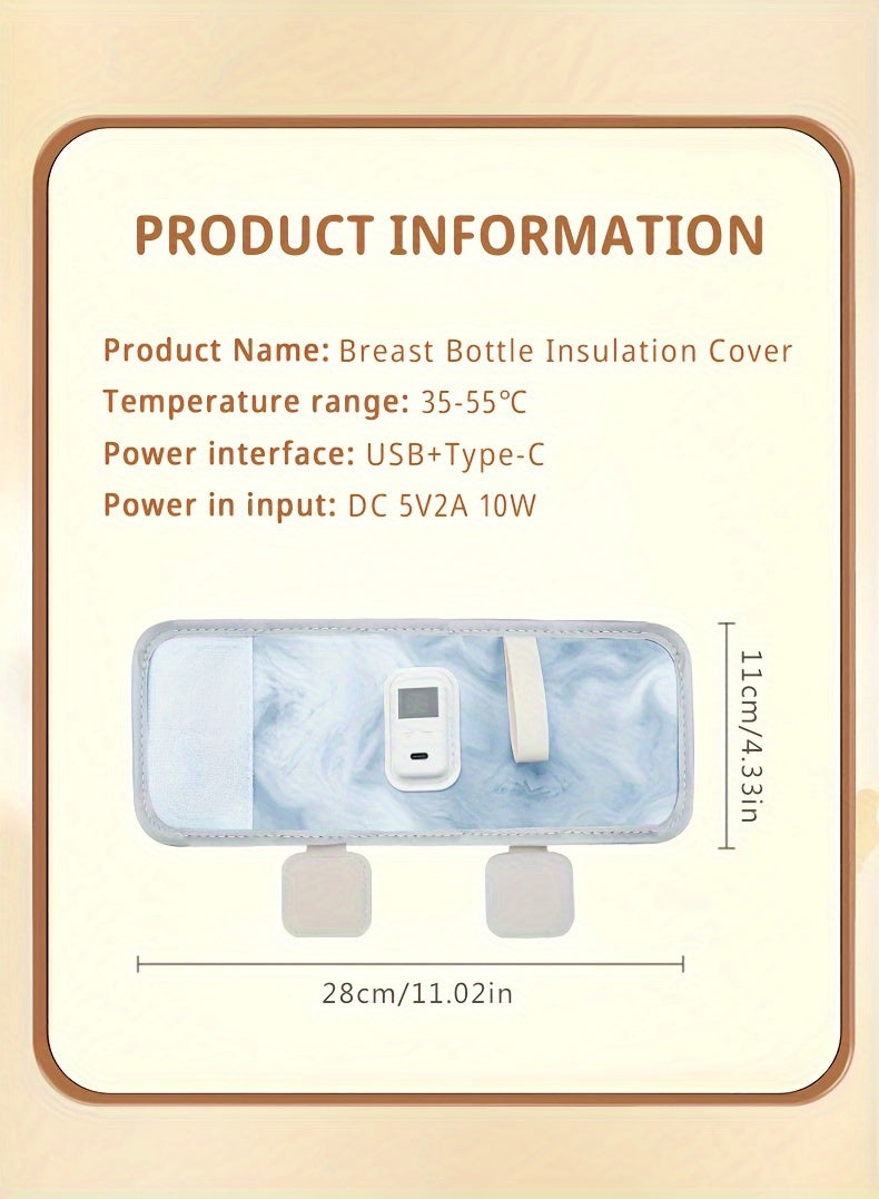 Intelligent Bottle Warmer Sleeve with 21 Temperature Settings and Smart Display, Universal most baby bottle.