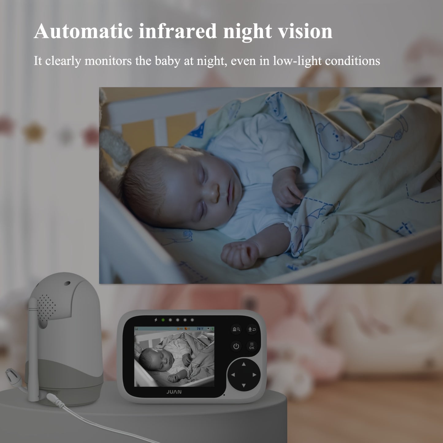Baby Camera Monitor, Video Baby Monitor With Camera And Audio, Night Vision