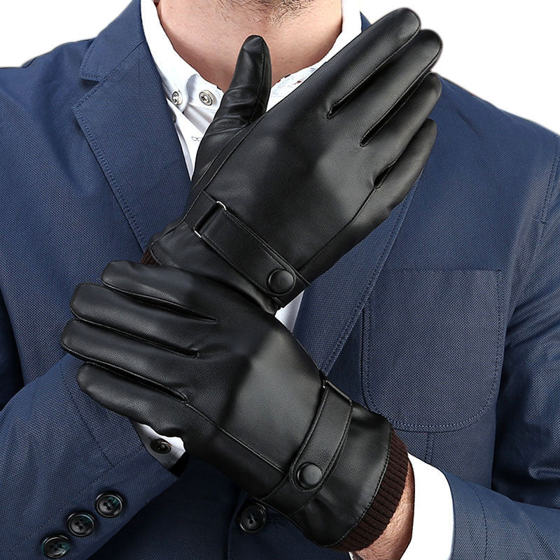 Touchscreen-Compatible Winter Gloves - Waterproof, Windproof Faux Leather with Fleece Lining for Extra Warmth