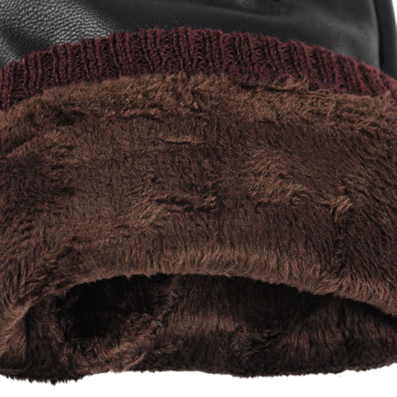 Touchscreen-Compatible Winter Gloves - Waterproof, Windproof Faux Leather with Fleece Lining for Extra Warmth