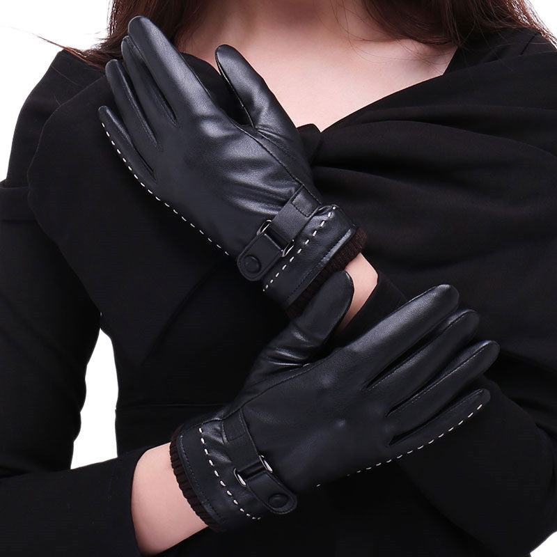 Touchscreen-Compatible Winter Gloves - Waterproof, Windproof Faux Leather with Fleece Lining for Extra Warmth