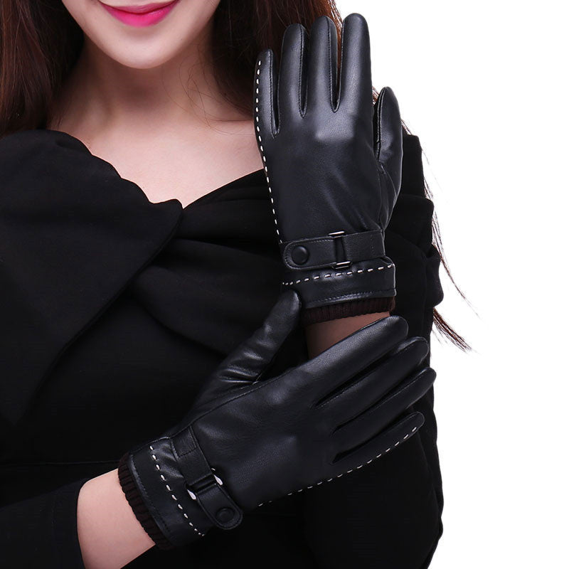 Touchscreen-Compatible Winter Gloves - Waterproof, Windproof Faux Leather with Fleece Lining for Extra Warmth