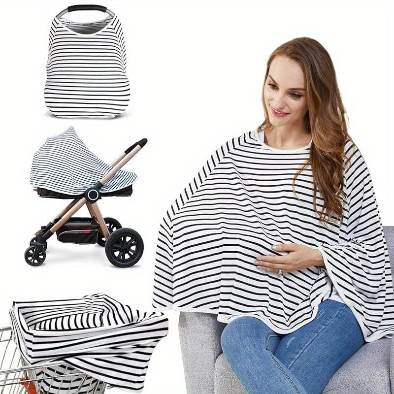 Versatile Nursing Poncho - 360° Privacy Breastfeeding Cover, Perfect for Travel & Shopping Cart Use