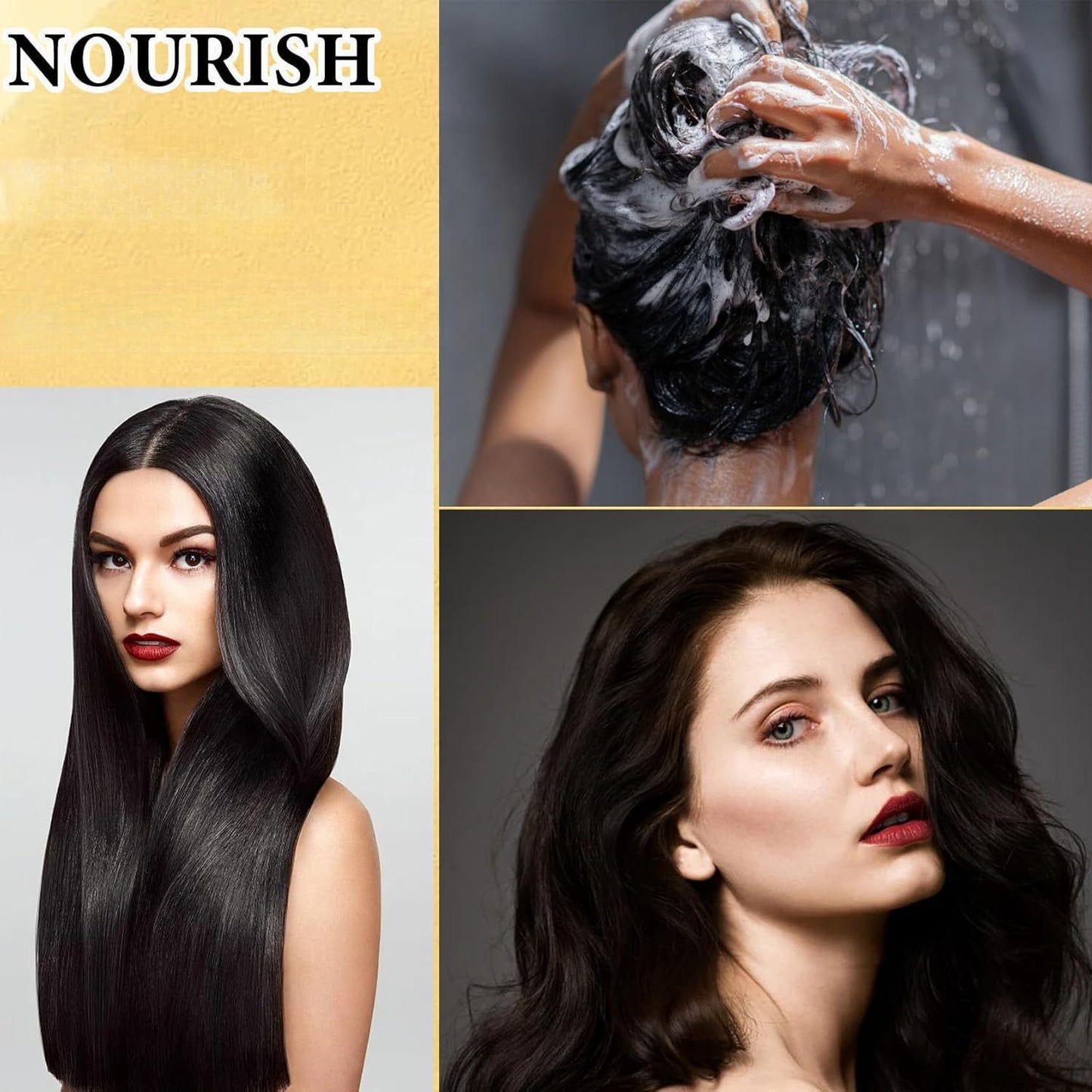 2pcs Black Hair Dye Shampoo 3 in 1 for Gray Hair Coverage Hair Color Shampoo for Men and Women,