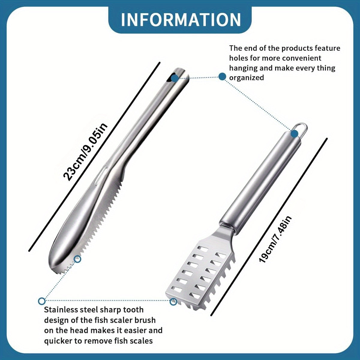 Fish Scaler Stainless Steel Fish Scaler Remover No Mess Easily Remove Fish Scales,