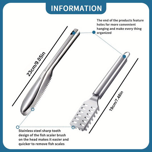 Fish Scaler Stainless Steel Fish Scaler Remover No Mess Easily Remove Fish Scales,