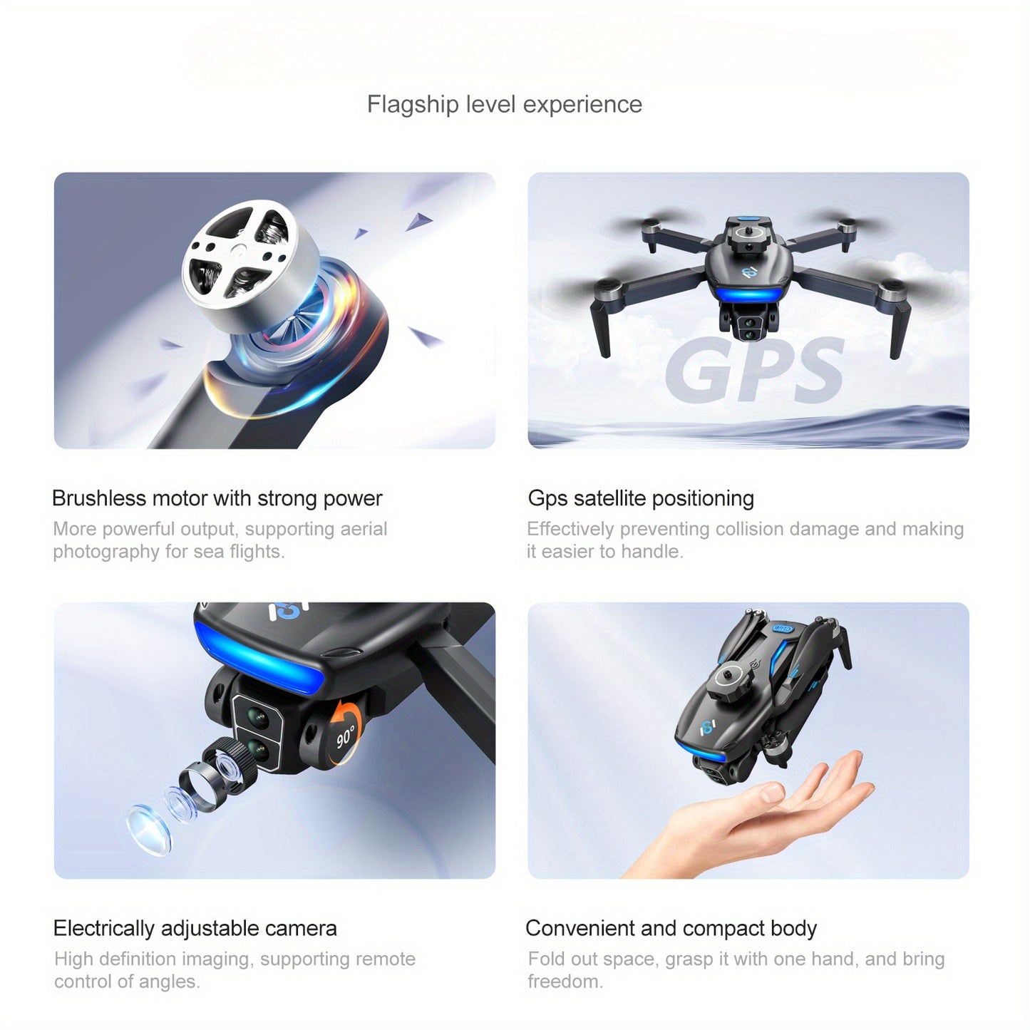 Newest Model with Brushless Motor,  Intelligent Following, with 4K Camera, Optical Flow, 5G Transmission Foldable FPV Remote Control Quadcopter, Ultra-long Range GPS Drone, Suitable for Adult Beginners