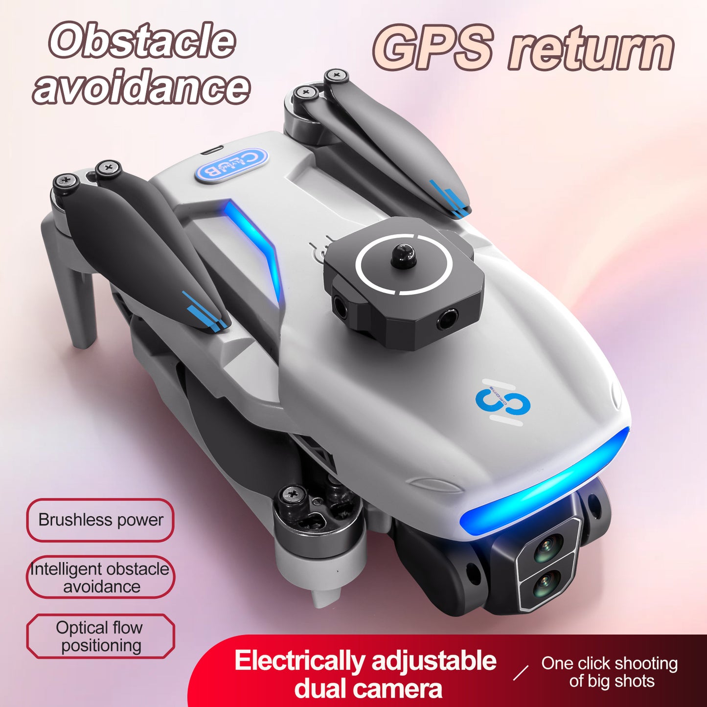 Newest Model with Brushless Motor,  Intelligent Following, with 4K Camera, Optical Flow, 5G Transmission Foldable FPV Remote Control Quadcopter, Ultra-long Range GPS Drone, Suitable for Adult Beginners