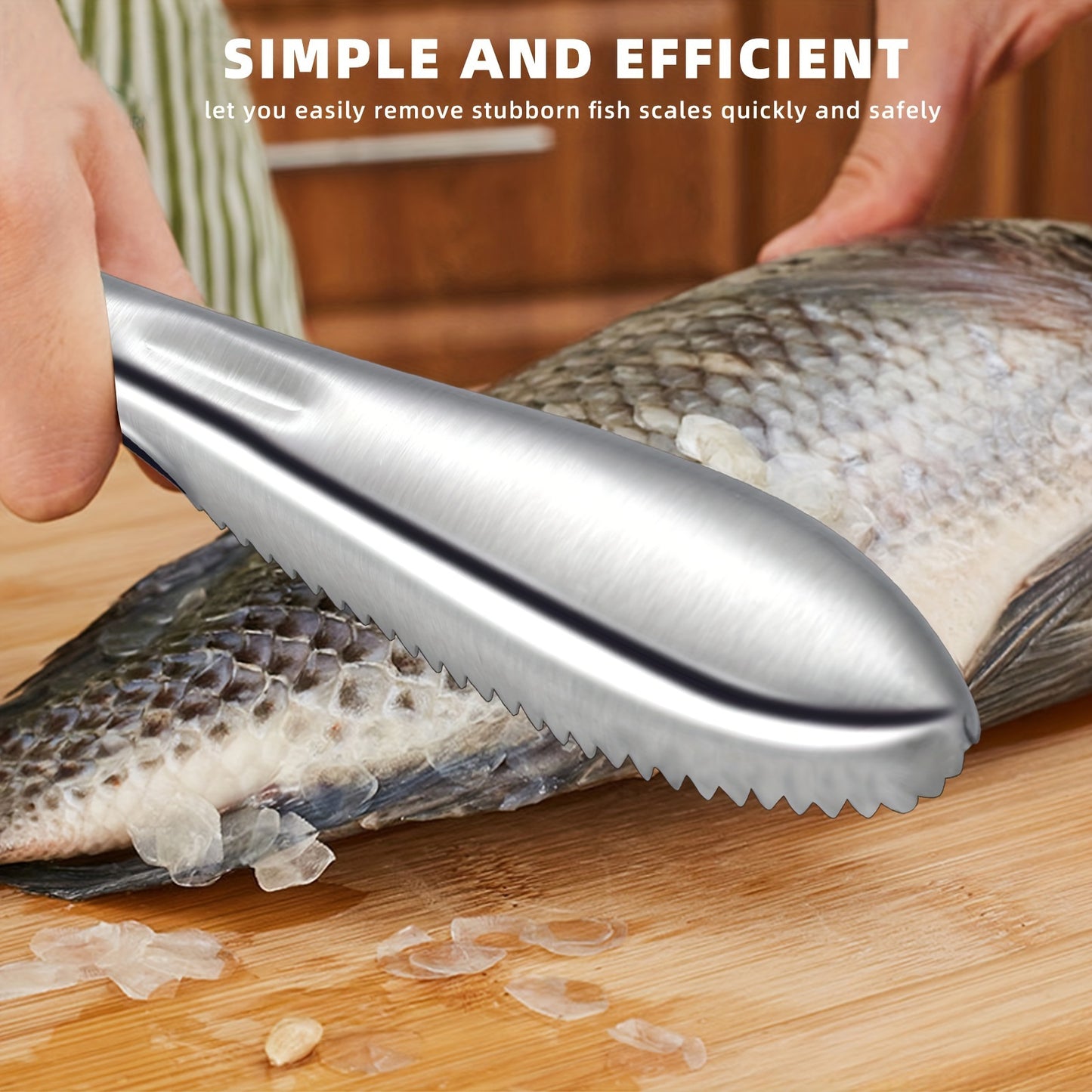 2-Piece Stainless Steel Seafood Scaling Set - Ideal for Chefs & Home Cooks