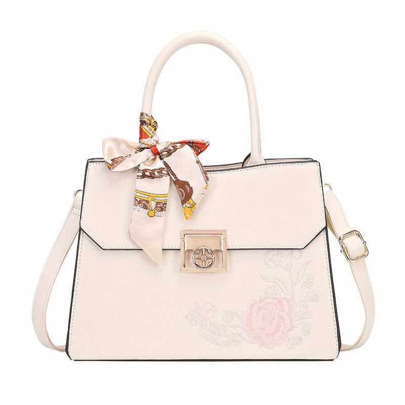 Chinese Style Embroidered Handbag, Women's 2024 New Light Luxury Bridal Wedding Bag Birthday Gift Parent Bag