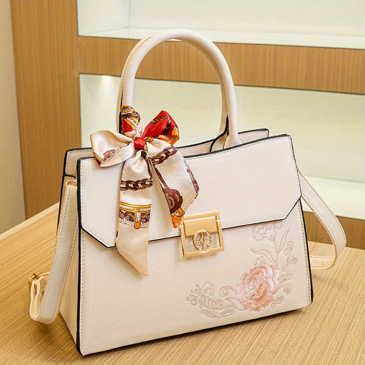 Chinese Style Embroidered Handbag, Women's 2024 New Light Luxury Bridal Wedding Bag Birthday Gift Parent Bag