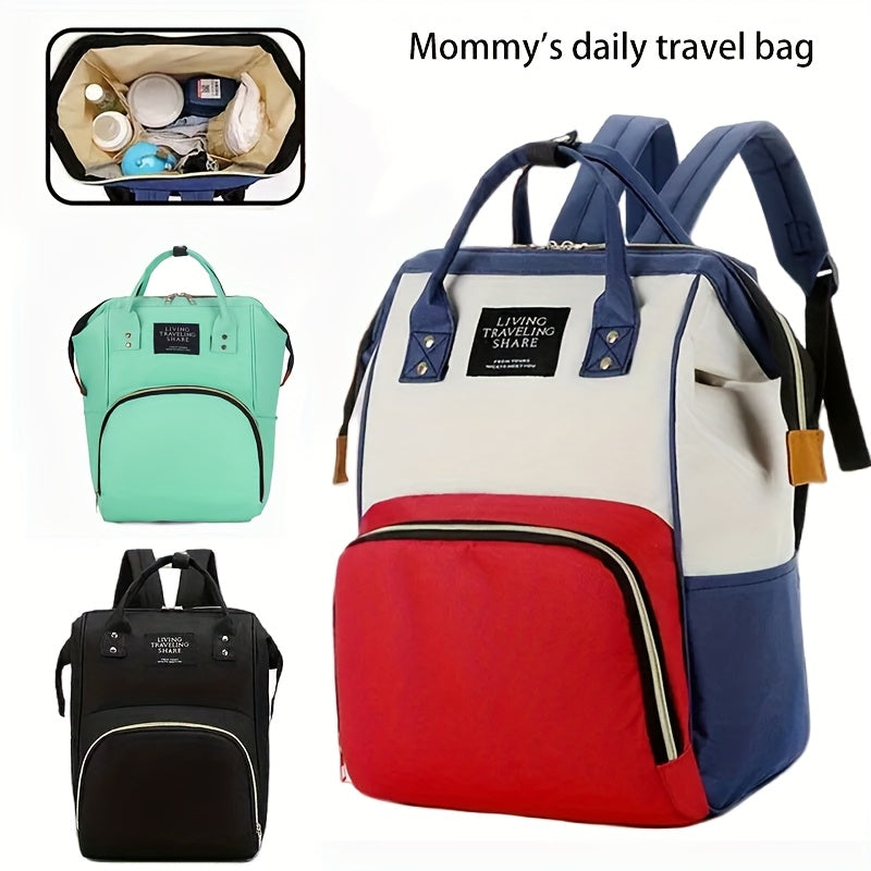 1pc Mommy Multi-Functional Backpack, Large Bag with Utility Pocket, Waterproof Oxford Cloth,