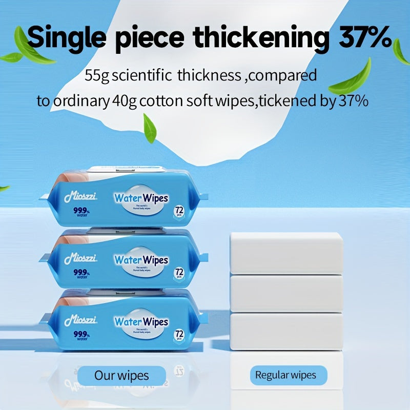 504 pcs Baby Wet Wipes Pure Water Unscented & Hypoallergenic For Plant Fibers Cleaning Wet Wipes