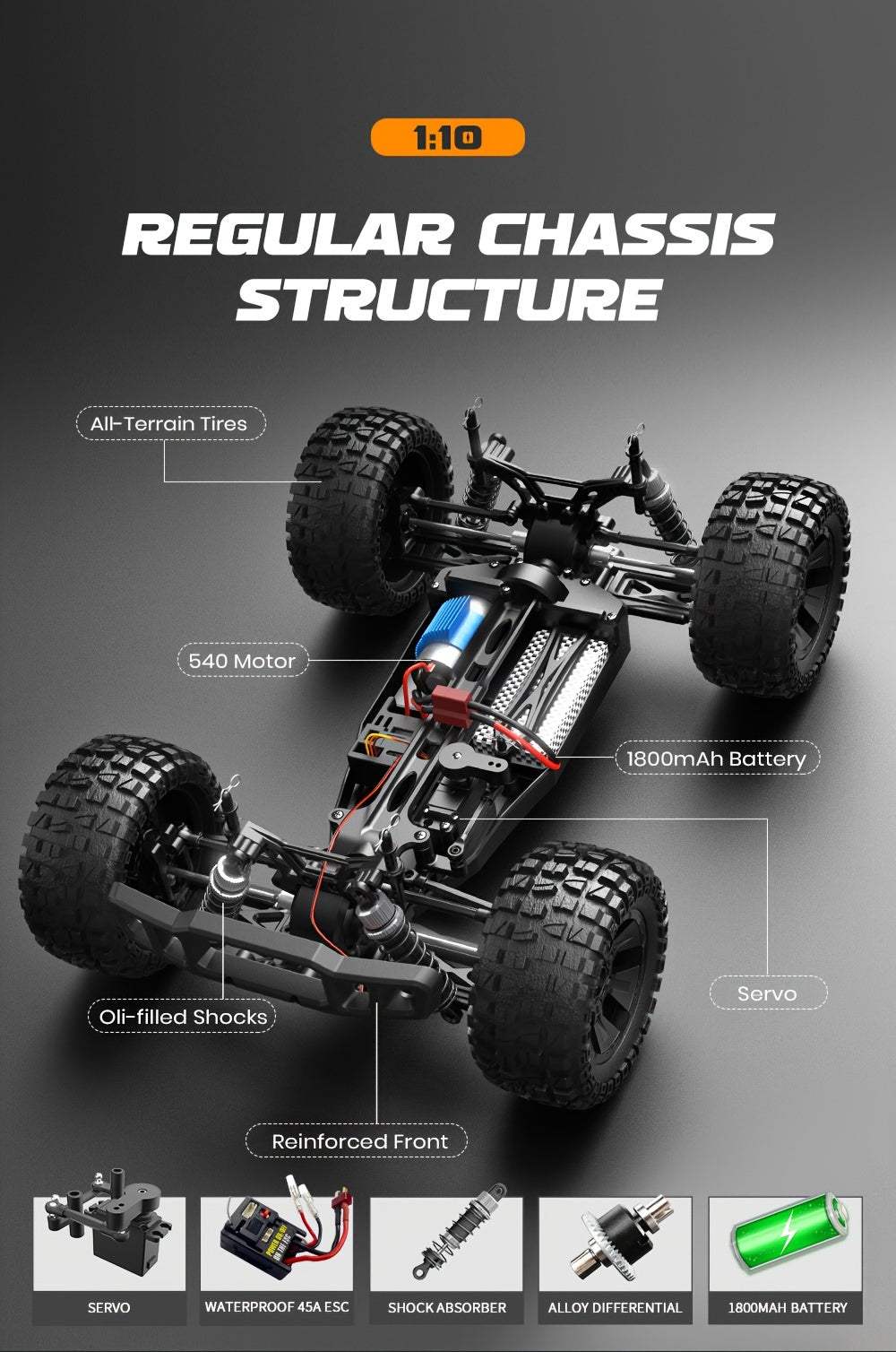 Remote Control High-speed OFF-ROAD Vehicle, Three-IN-one Control