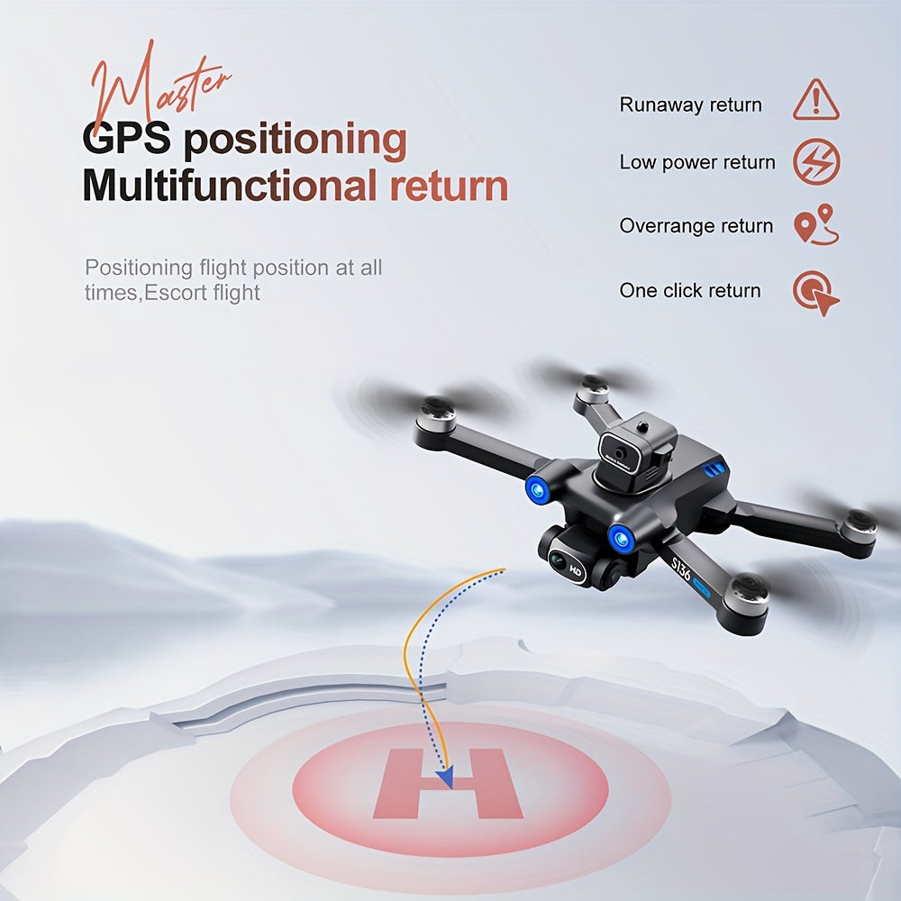 GPS Drone With 4K Camera For Adults, Brushless Motor, RC Quadcopter With Auto Return, Follow Me, Circle Fly, Waypoint Fly, Altitude Hold With 2*Battery