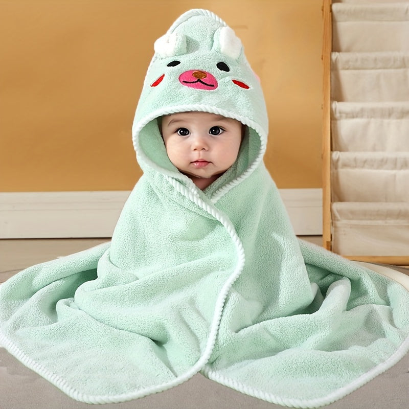 Soft Cartoon Animal Swaddling Blanket Set for Babies 0-3 Years - Reinforced Edge, Ideal for Bath Towel, Stroller Nap Blanket - 31.5x31.5 Inches - Machine Washable