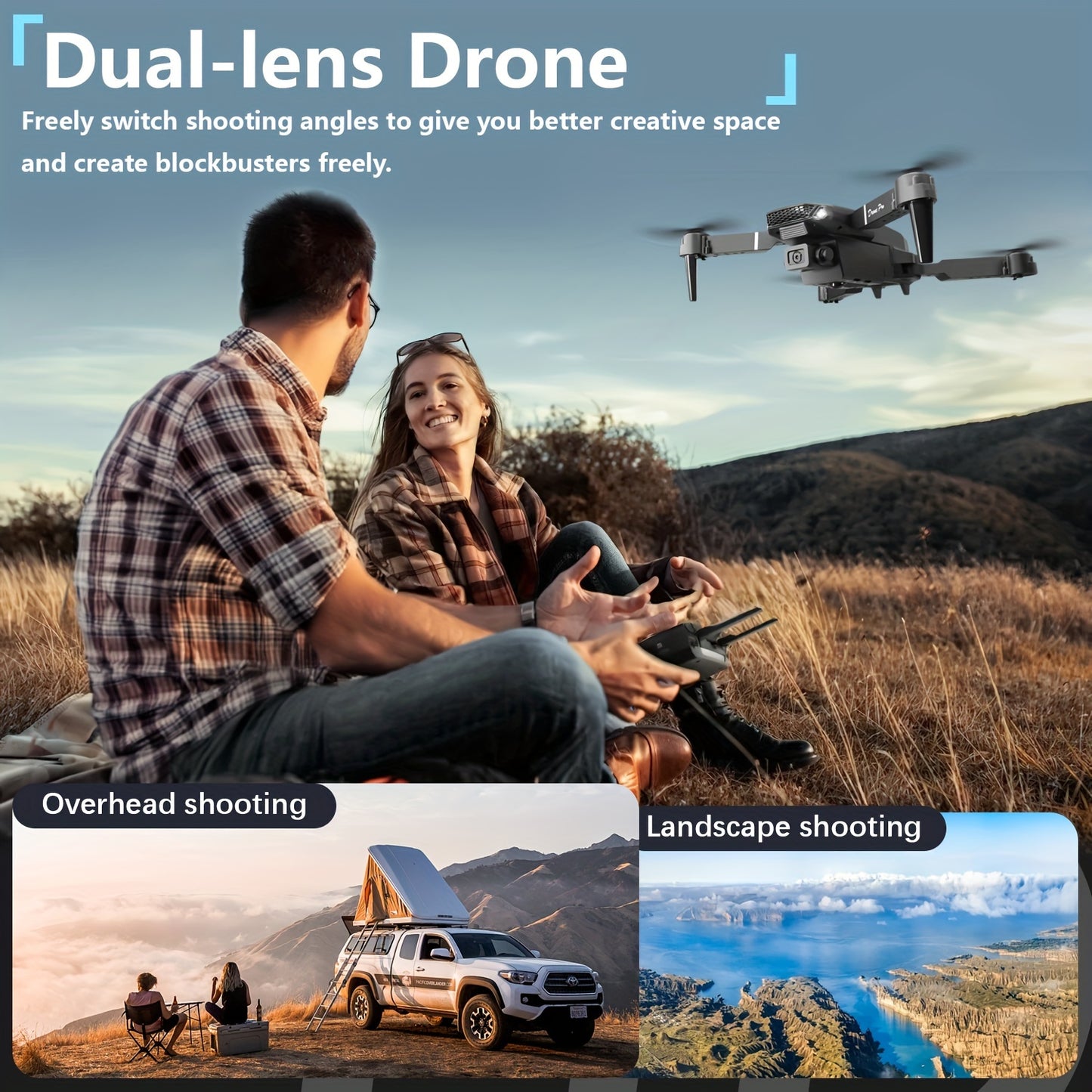 E88 Pro Dual Camera Drone - Easy One-Click Takeoff & Landing, Remote Control Quadcopter for Beginners and Enthusiasts, Ideal Gift