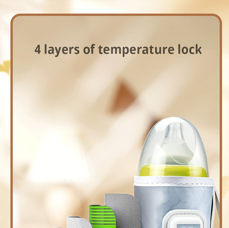 Intelligent Bottle Warmer Sleeve with 21 Temperature Settings and Smart Display, Universal most baby bottle.