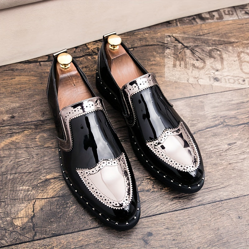 Men's Business British Leisure Leather Shoes  Fashion Casual Wedding Shoes Party Banquet Shiny Soft Leather Shoes