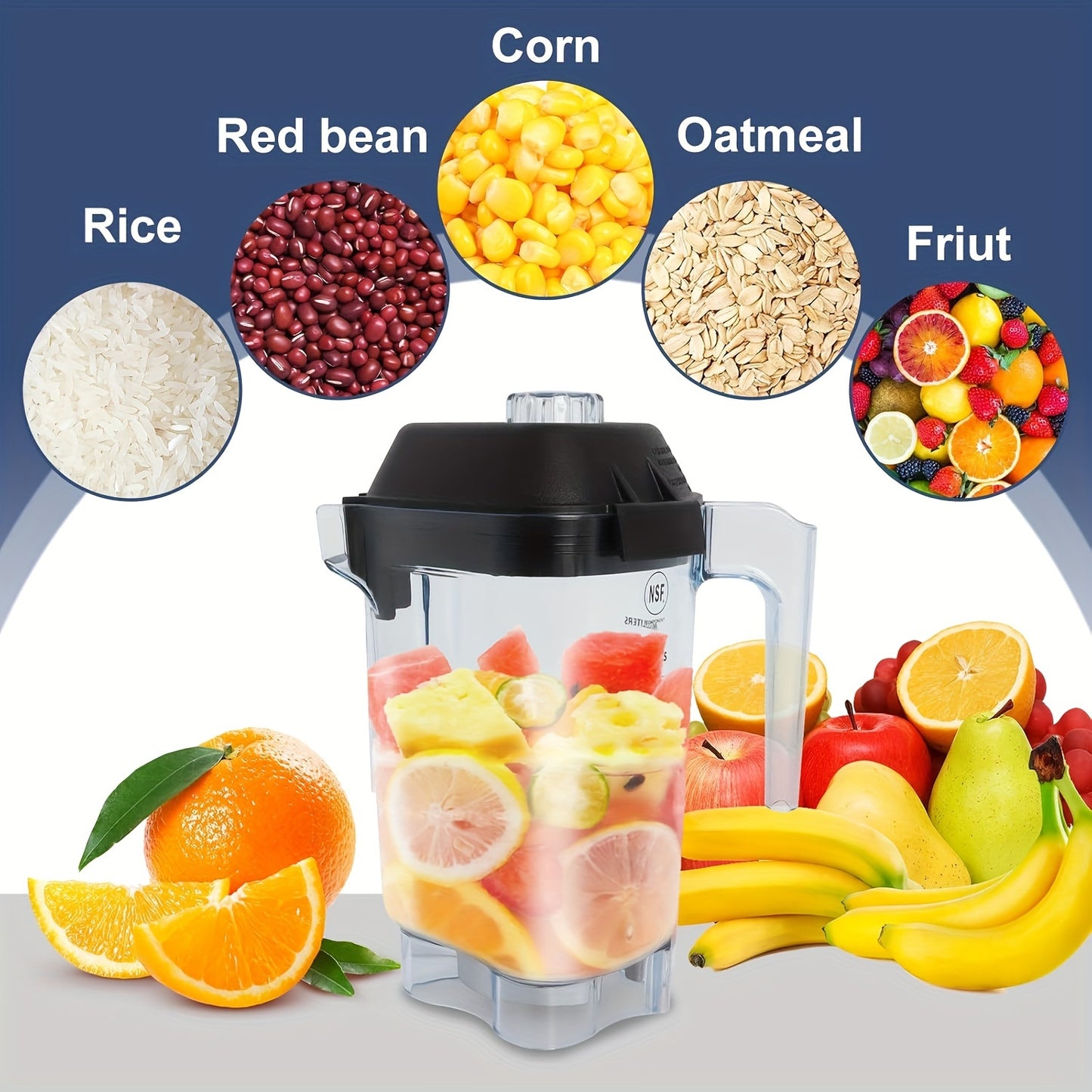 48OZ Blender Cup Container Replacement Compatible Blender Pitcher The Quiet One VM0145 Drink Machine Advance And Touch & Go Commercial Blender Jar Accessories