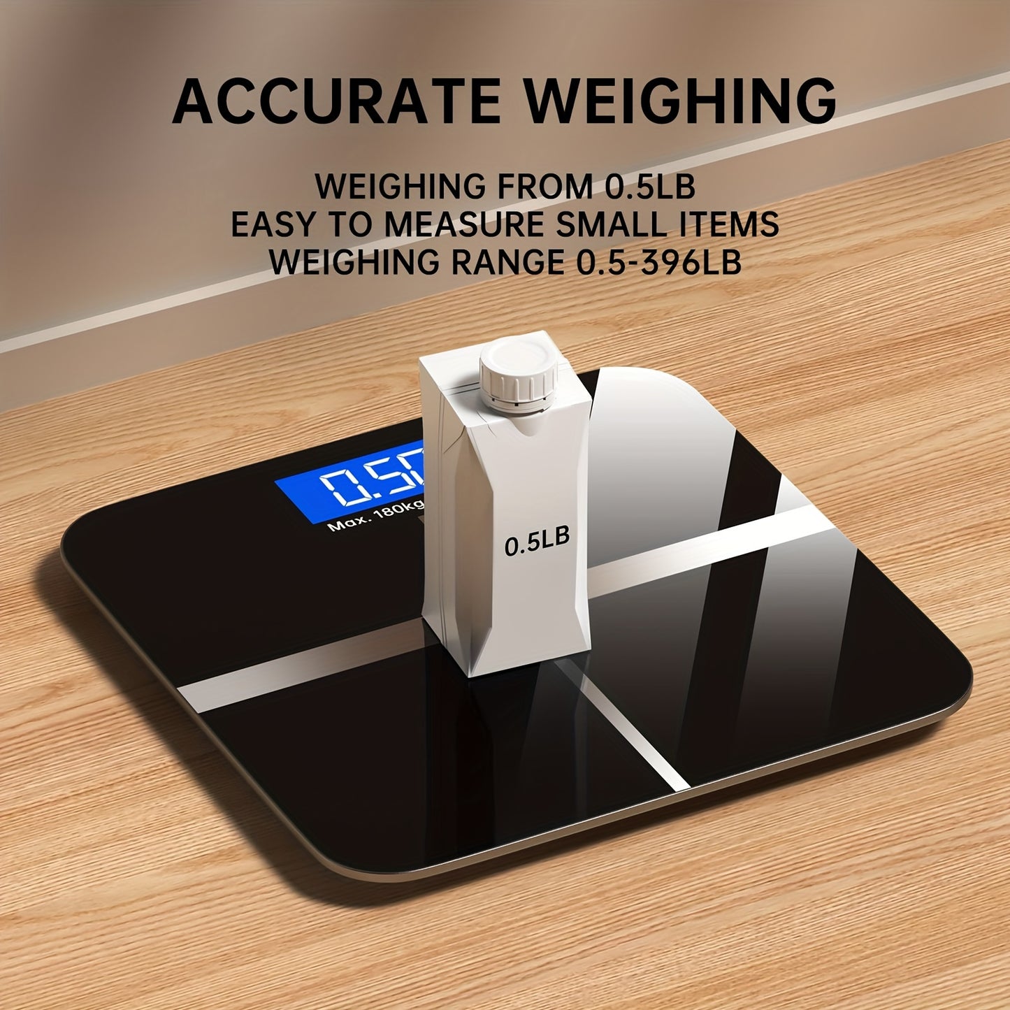 Weight Scale Electronic Scale, 396 Pound Digital Bathroom Scale, High-precision Weight Scale With LED High-definition Display Screen And Temperature Display