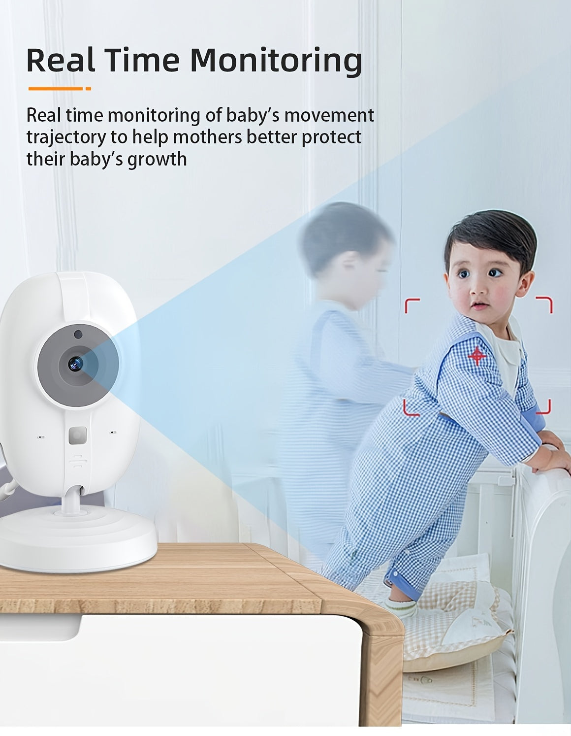 cam Baby Monitor, 3.5 Inch Color LCD Screen, 2 Way Audio, Infrared Night Vision, Digital Zoom,