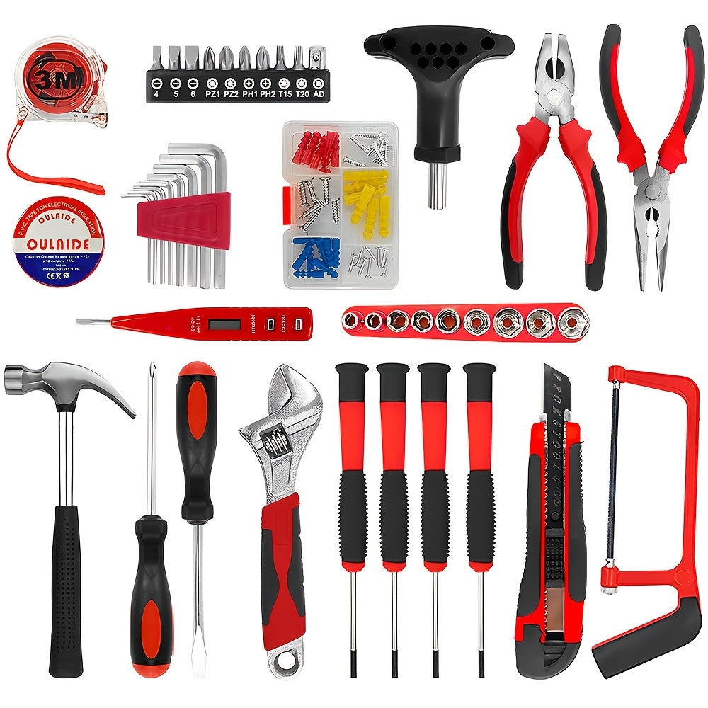 80pcs Ultimate Tool Kit for Home & Car Repair - Includes Pliers, Hammer, Utility Knife & More - Durable, Corrosion-Resistant with Secure Storage Case - Ideal DIY & Maintenance Gift Set