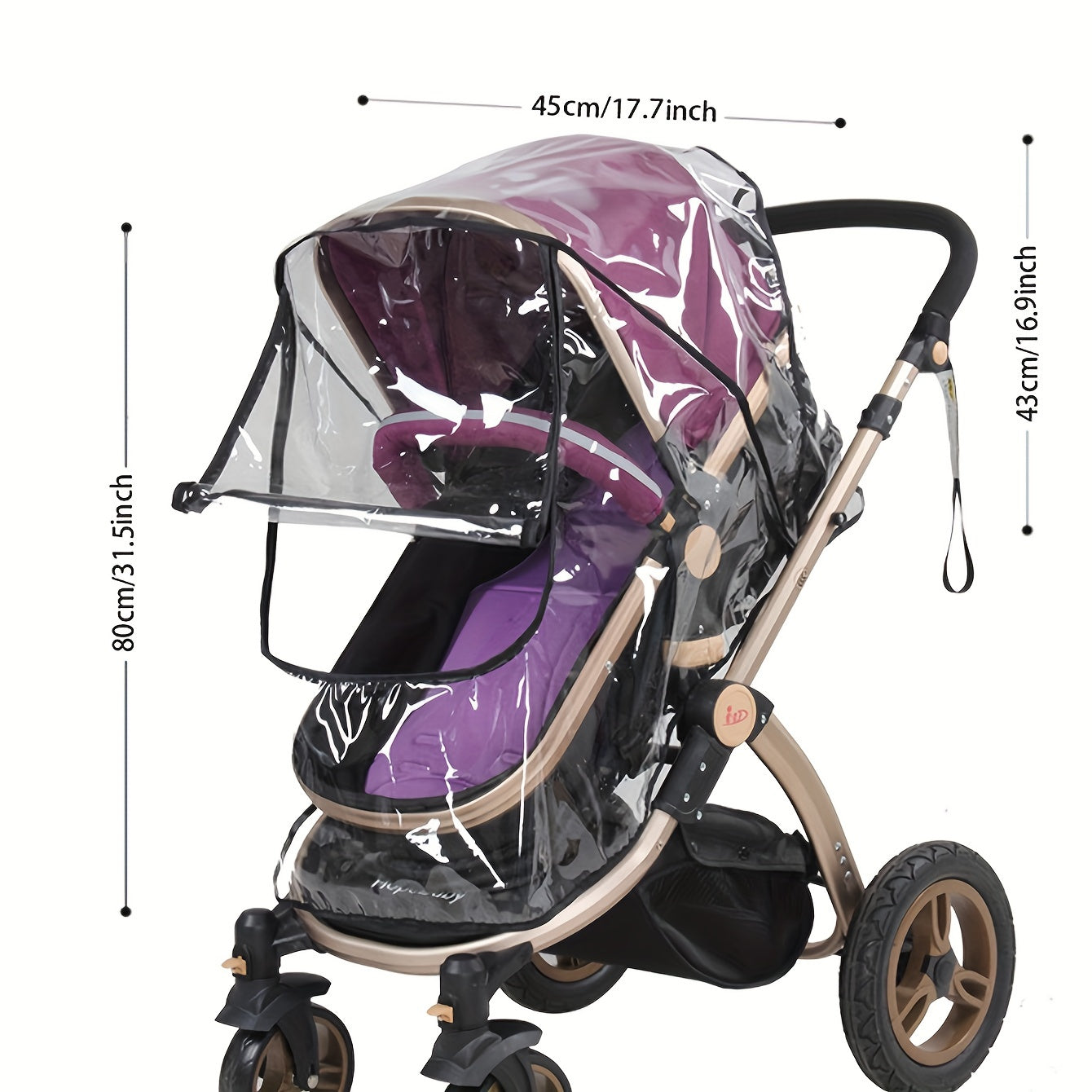 Stroller Rain Cover, High Landscape Stroller Rain Cover, Stroller Windproof Cover Universal Fit