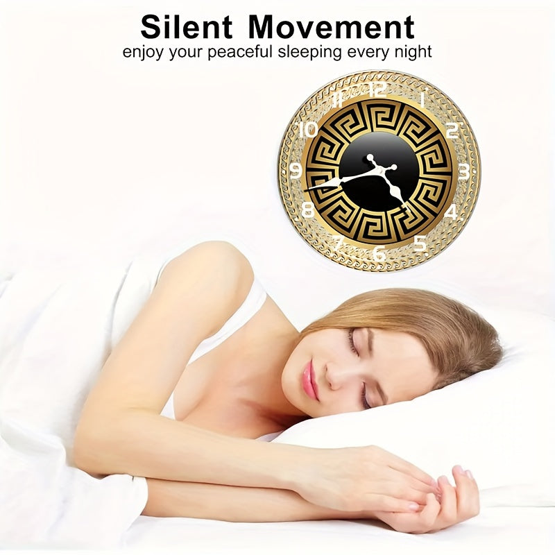 1pc, Elegant Round Wooden Wall Clock,