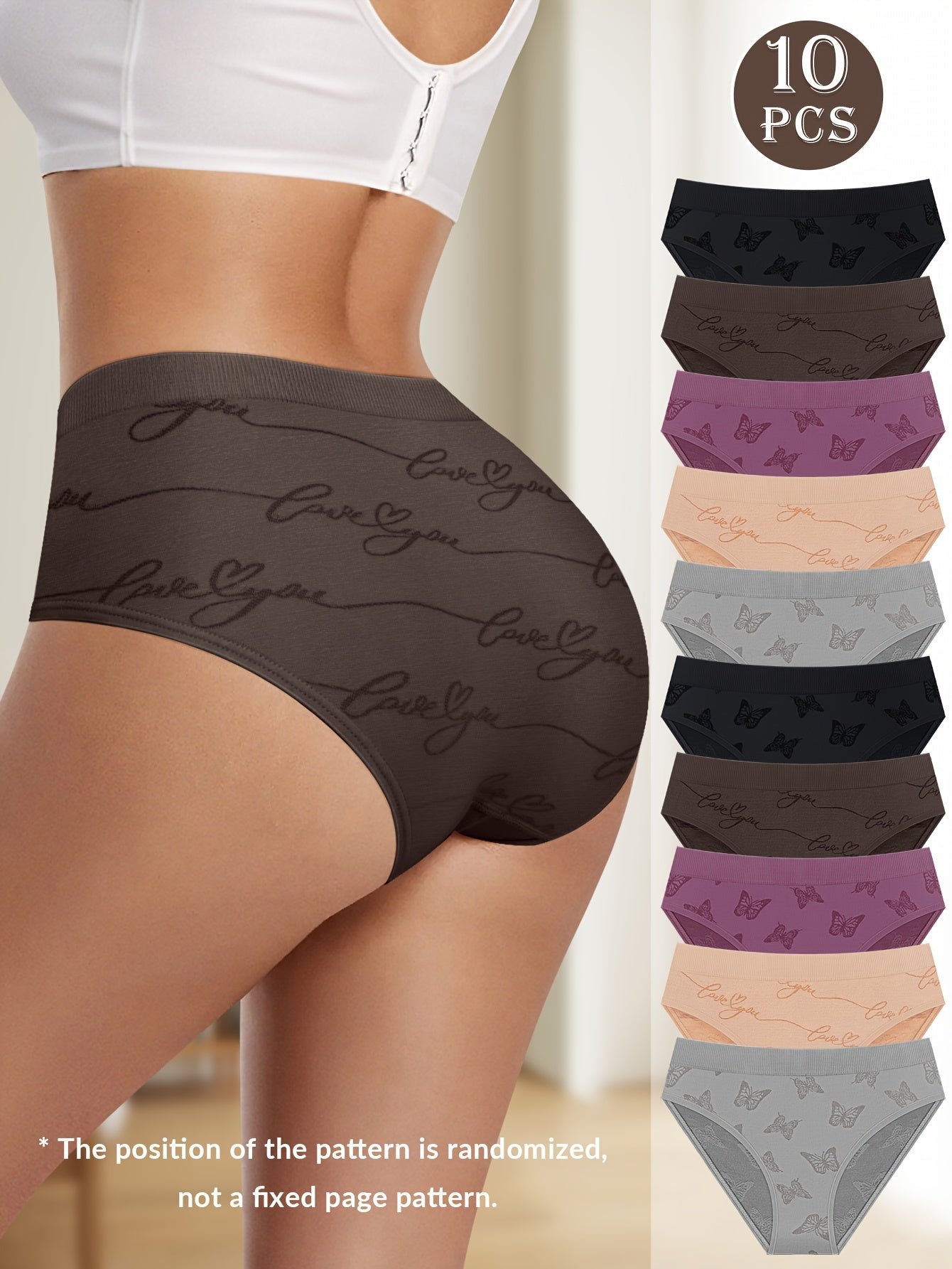 10pcs Women's Elegant Nylon Briefs, Soft and Comfortable, Non-Transparent