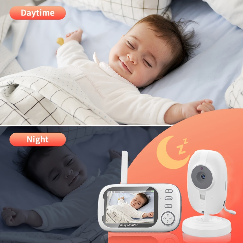 cam Baby Monitor, 3.5 Inch Color LCD Screen, 2 Way Audio, Infrared Night Vision, Digital Zoom,