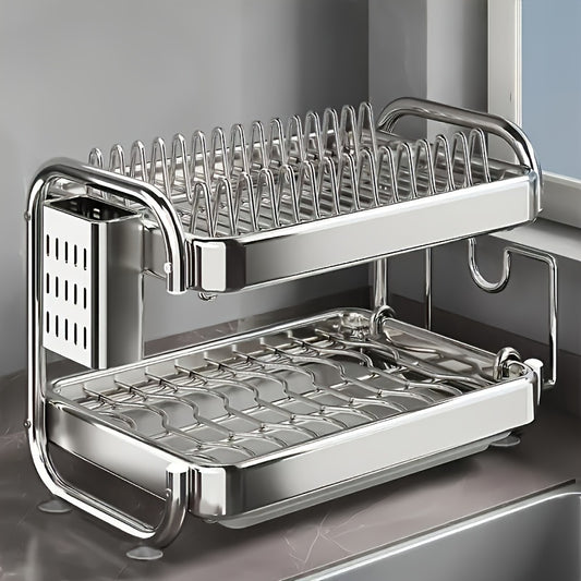 Simple Human Stainless Steel Dish Rack, 2/3 Tier Dish Drying Rack, Kitchen Drying Rack - Durable Stainless Steel -