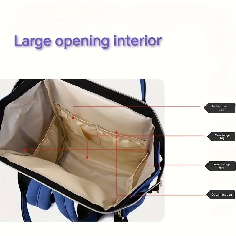 1pc Mommy Multi-Functional Backpack, Large Bag with Utility Pocket, Waterproof Oxford Cloth,