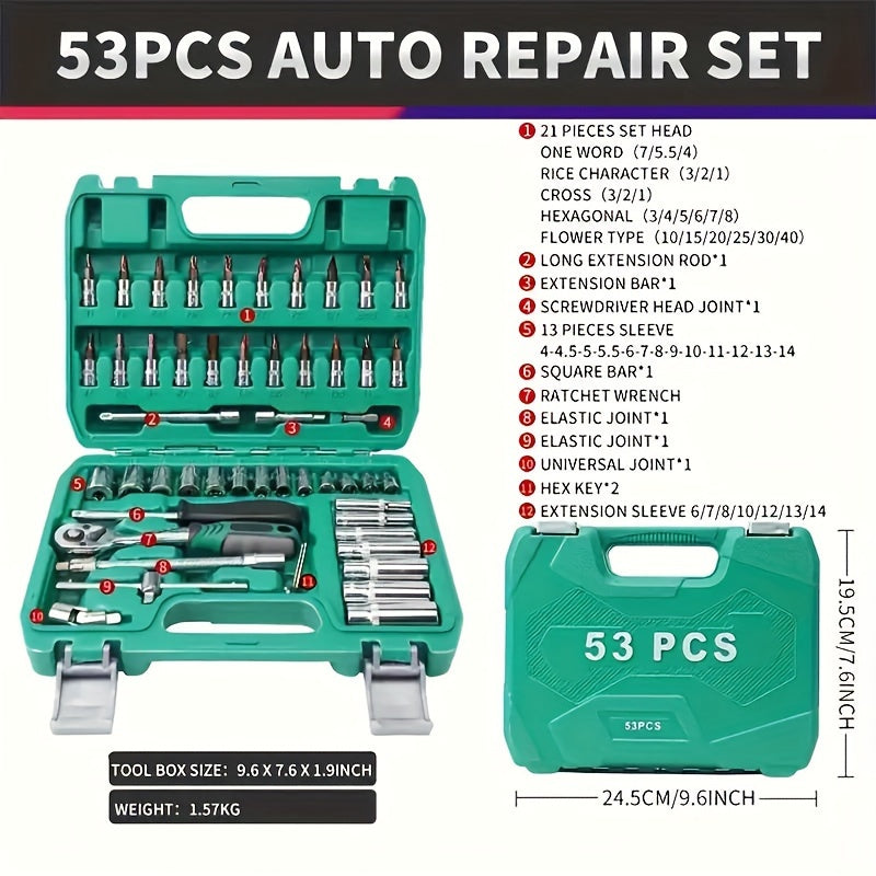 High-end Professional 46&216pcs Tool Set, Automotive Repair Mechanical Tool Kit, 1/2*1/4"3/8" Drive Depth and Standard Socket,